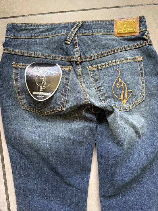 Baby Phat Y2K Jeans Size 1 Dark Wash Low Rise Cat Logo NWT - Picture 13 of 16
